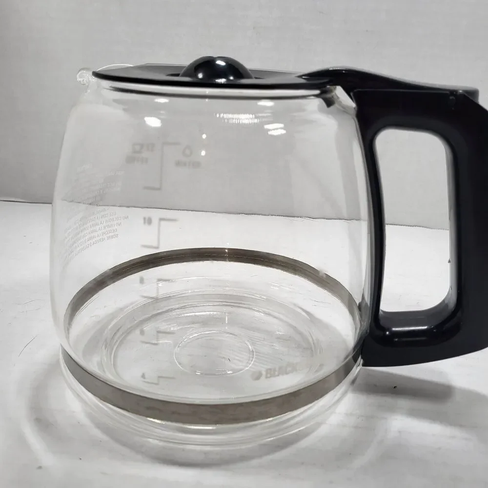 Black‎ & Decker 12 Cup Replacement Coffee Pot Carafe Glass Black Top
